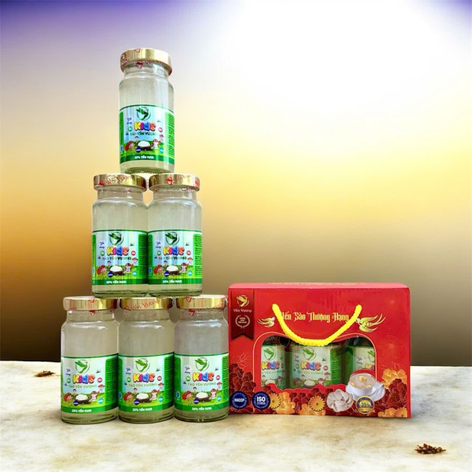 Lốc 6 hũ yến Vương 140ml Kids Táo